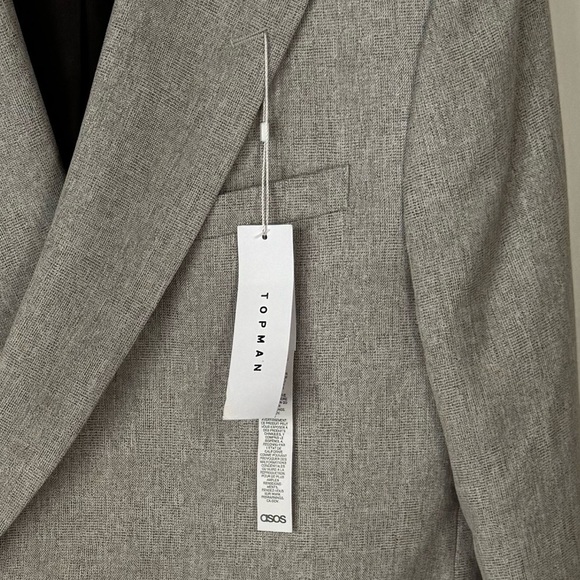 Topman Gray Double Breasted One Button Suit Jacket Size 38R NWT - Picture 9 of 9